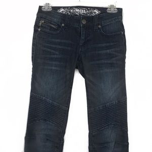 Express Moto Skinny Jeans Dark Wash Size 00